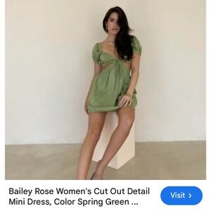 Bailey Rose Spring Green Cut-Out Mini Dress